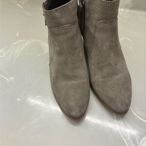 Elegant Gray Suede Ankle Booties